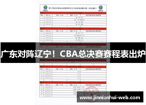 广东对阵辽宁！CBA总决赛赛程表出炉